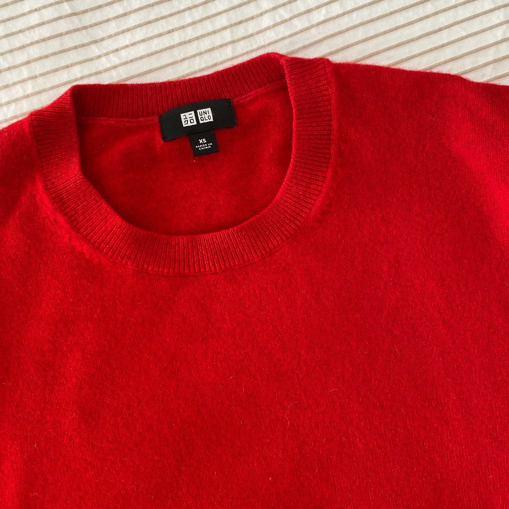 Uniqo Cashmere Crewneck Sweater Red XS